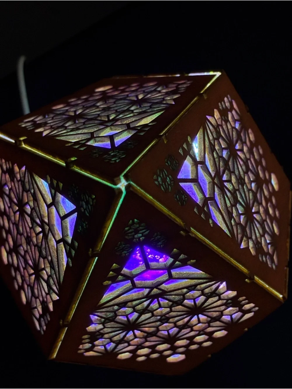 Decorative Geometric Wooden Light